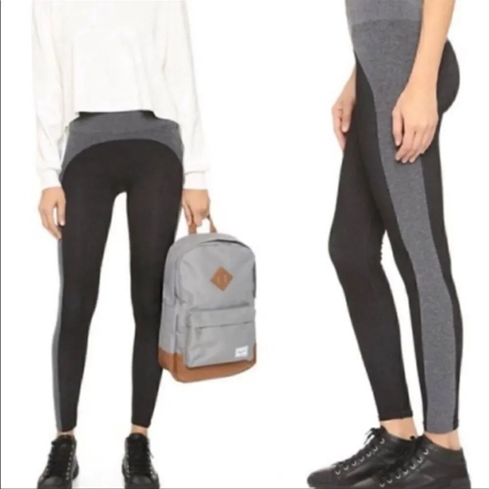 SPANX Marled Seamless Leggings Black Gray L